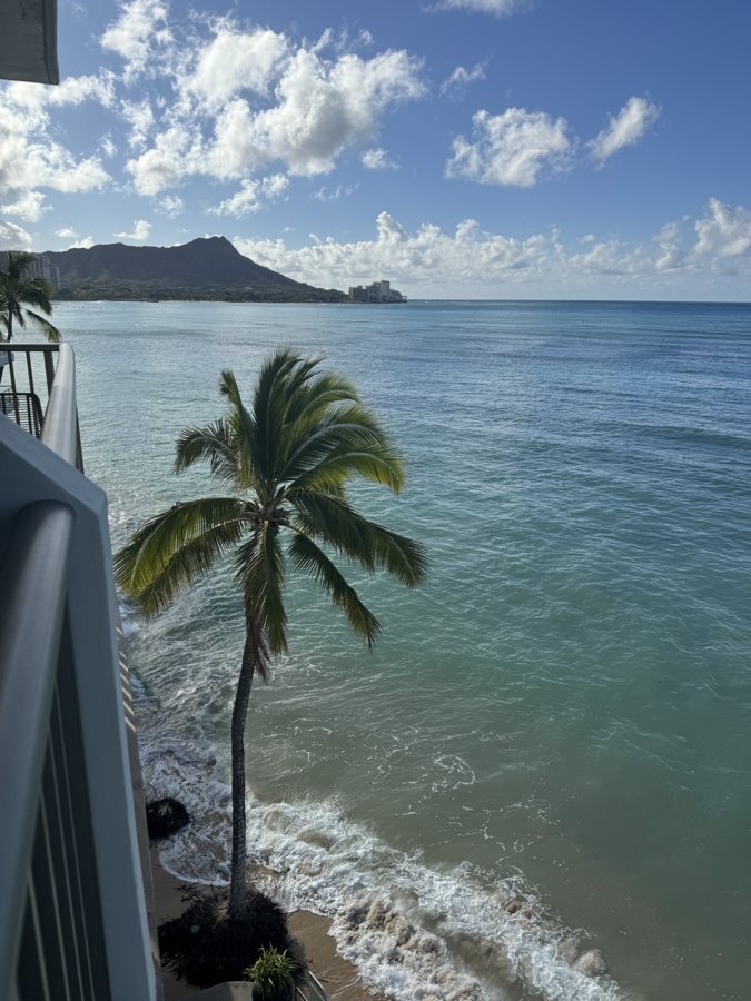 Diamond Head from a Waikiki balcony